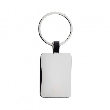 Logo trade promotional merchandise image of: RCS recycled zinc alloy rectangle keyring